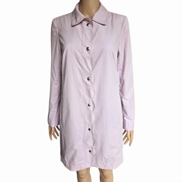 J. Crew Scalloped Mac Trench Lilac/Pastel Purple Lightweight - Picture 2 of 7